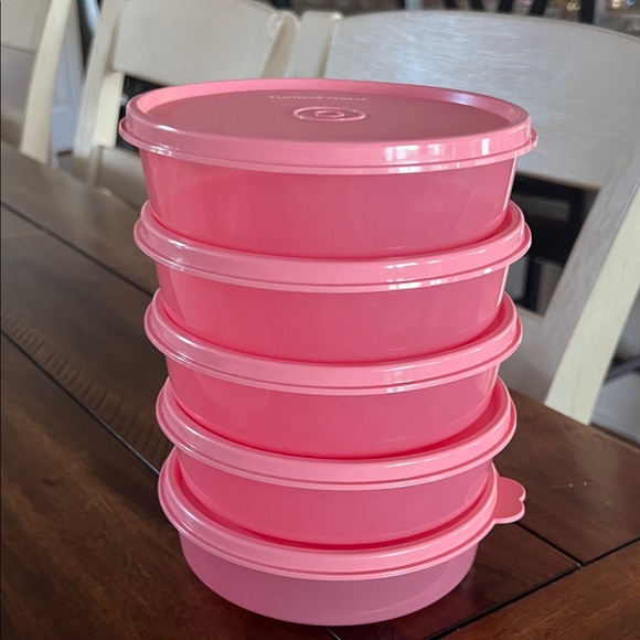 Tupperware Other - Tupperware 1.5 cup new pink  Stackable Food Storage Containers - Set of 5